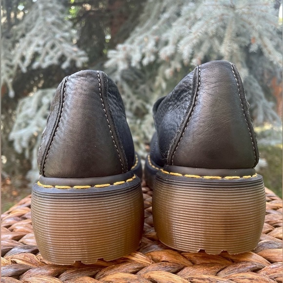 Dr Martens 12277 Black Leather Chunky Gum Sole Y2K Boho Platform Mary Janes 10.5 - Picture 6 of 12